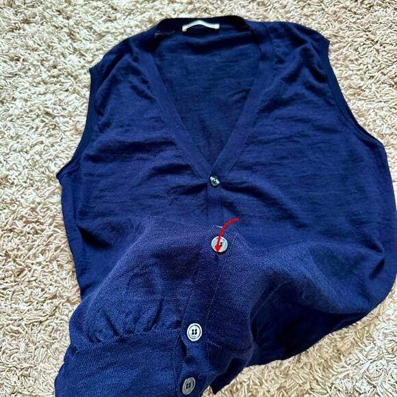 Maurizio Baldassari Cardigan Sweater Vest V Neck Sleeveless Wool Men’s Size L - Picture 9 of 10